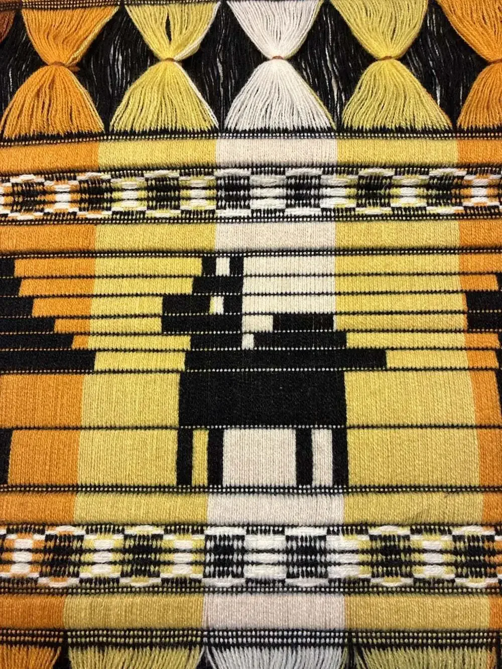 Vintage Hand Woven Wool Wall Hanging with Llama and Geometric Motifs